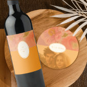  Wildflower Roze Poppy Wedding Monogram Kaart