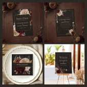 Vintage Witchy Floral Wedding Details Card Kaart