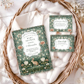 Klassieke boskonijn bloemige babyshower kaart