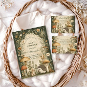 Vintage Woodland Mushroom Diapper Raffle  Informatiekaartje