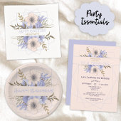 Happy Birthday Violet Pastel Vijf Petal Wild Roos Servet