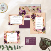 Violet Meadows Modern Herfst Bloemen Vierkante Sticker