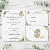 Maagd Maria Monogrammed bruiloft Ronde Sticker (Personaliseer de collectie van deze zelfstandige maker.)