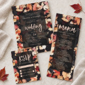 Herfstbladeren Rustieke Trouwmonogram Etiket
