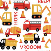 Vroom Honk Beep! Vrachtwagens Cadeaupapier