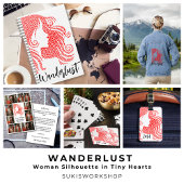 Wanderlust vrouw silhouet in harten trui