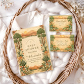 Warm Neutral Desert Canyon Botanicals Baby Shower Kaart