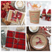 Kraft Reindeer Tartan Red ID589 Stropdas