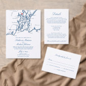 Warwick RI Wedding Welkom Reisschema Marine Blauw Bedankkaart (Personaliseer de collectie van deze zelfstandige maker.)