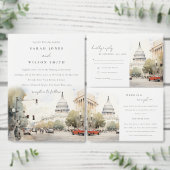 Minimal Washington DC, Verenigde Staten Waterverf  Kaart (Personaliseer de collectie van deze zelfstandige maker.)