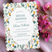 Water Garden Floral Bridal ShowerCUSTOM Invitation Briefkaart