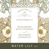  Paarse huwelijksuitnodigingen Art Nouveau Kaart