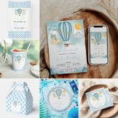 Watercolo Hot Air Balloon Kind 5e verjaardag Kaart