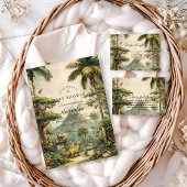 Safari Dino Baby Shower Diapper Raffle Informatiekaartje