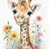 Waterverf Leuke Zebra met Bloemen Notitieboek