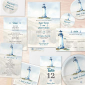 Waterverf kust New England bruiloft Papieren Bordje