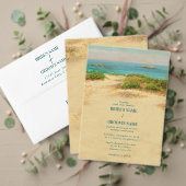 Strand kust bruiloft bestemmingsprogramma handwaaier (Personaliseer deze collectie van deze onafhankelijke maker. Test)