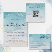 Modern Summer Ocean Beach Wedding Save the Date