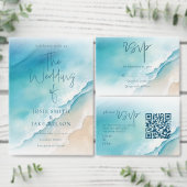 Serene Blue Ocean Beach bruiloft dank u kaarten (Personaliseer de collectie van deze zelfstandige maker.)