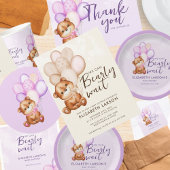 Waterverf Barly Wait Baby shower Bedankkaart