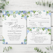 Elegant Waterverf Blue Hydrangea Wedding RSVP Kaartje (Personaliseer de collectie van deze zelfstandige maker.)
