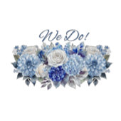 Waterverf Blauw Bloemen-Bruiloft- Servet