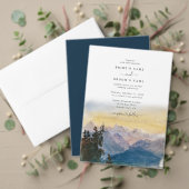Waterverf Blue Mountains Pine Wedding Save The Date (Personaliseer deze collectie van deze onafhankelijke maker. Test)