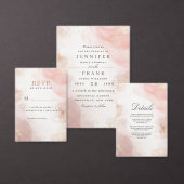 Elegant alcoholinkt Gold Blush Pink Minimale Moder RSVP Kaartje (Personaliseer de collectie van deze zelfstandige maker.)