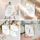 Blush Roze Rozen Bruiloft Classic Ronde Sticker