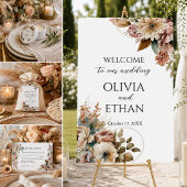 Elegante Boho Herfst Bloemige Bruiloft Save The Date
