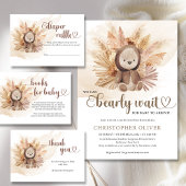 Boho tropische teddybeer gedroogde palmpampas guns poster