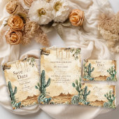 Boho Bloemen Westerne bruiloft All In One Uitnodiging