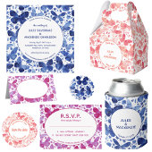 Butterflies Waterverf Indigo Blue Save the Date Ronde Sticker