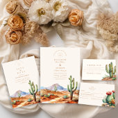 Waterverf Cactus Desert Landscape Wedding Save The Date