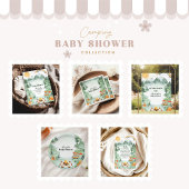 Waterverf Camping Baby shower Boeken voor Baby Informatiekaartje