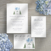 Romantisch Watercolor Kasteel Weekend Bruiloft Save The Date