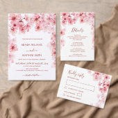 Watercolor Cherry Blossom Pink White Wedding Bedankdoosjes (Personaliseer de collectie van deze zelfstandige maker.)