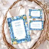 Waterverf Ciao, Baby Italiaans Baby shower Kaart