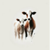 Waterverf Koeien Minimale rustieke bruiloft Kaart