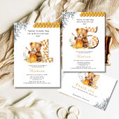 Classic Waterverf Beer Honey Eerste verjaardag Kaart