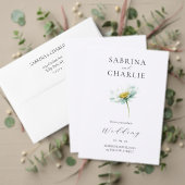 Watercolor Daisy Elegant Wedding Floral Bedankkaart (Personaliseer deze collectie van deze onafhankelijke maker. Test)