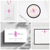 Roze Waterverf Dress Mannequin Flat Notecard