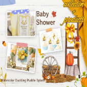 Watercolor Eendje Baby Shower Uitnodiging