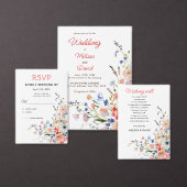 Elegant Floral Wedding Program Kaart (Personaliseer de collectie van deze zelfstandige maker.)