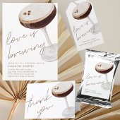 Watercolor Espresso Martini Bruidsfeestje Bedankkaart