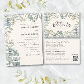 Boho Sage Green Eucalyptus Wedding RSVP