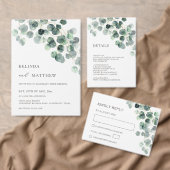 Simple Watercolor Leave Greenery Wedding Informatiekaartje (Personaliseer de collectie van deze zelfstandige maker.)