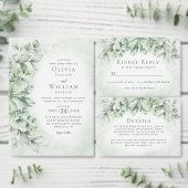Waterverf Eucalyptus Monogram Sage Green Wedding Acryl Uitnodigingen (Personaliseer de collectie van deze zelfstandige maker.)