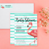 Tropische Waterverf Roze Flamingo Etiket