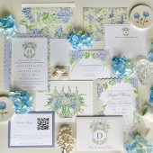 Waterverf Blauw en Wit Hydrangea Crest Gingham Planner